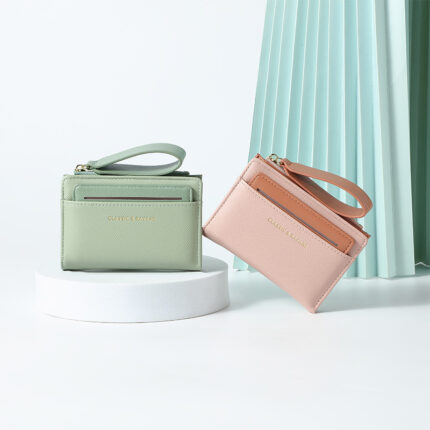 Portefeuille simple et élégant de couleur unie pour les femmes