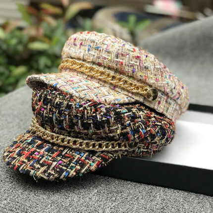 Casquette octogonale à visière pour dames